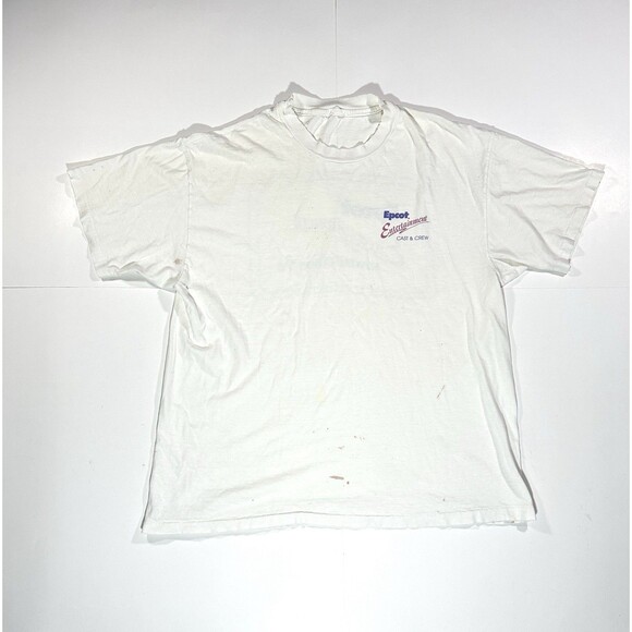 Vintage 90s Walt Disney World Epcot Center Entertainment Cast Crew T-Shirt Large - Picture 1 of 12